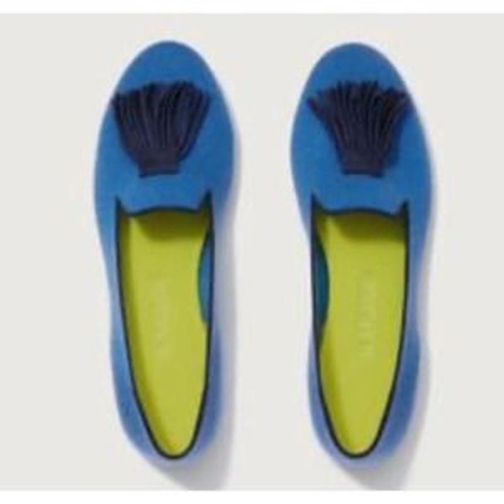 Rothy's The Merino Wool Tassel Slip On Loafer Flat Blue Size W11 NWOB